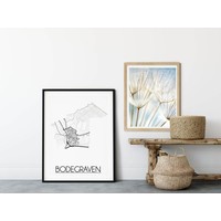 Bodegraven Stadtplan-poster - Weiß Schwarz Grau