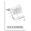 DesignClaud Hoogkarspel Stadtplan-poster - Weiß Schwarz Grau