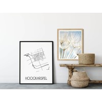 Hoogkarspel Stadtplan-poster - Weiß Schwarz Grau