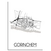 DesignClaud Gorinchem Stadtplan-poster - Weiß Schwarz Grau