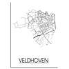 DesignClaud Veldhoven Stadtplan-poster - Weiß Schwarz Grau