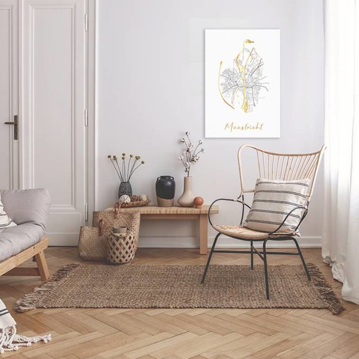 City map poster in gold, silver and copper foil