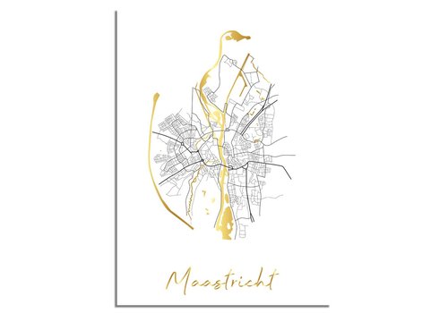 DesignClaud Stadtplan Dorf Goldfolie / Silberfolie / Kupferfolie
