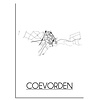 Coevorden Stadtplan-poster - Weiß Schwarz Grau