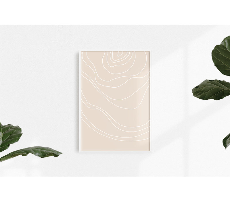 Linien Sandfarbe - Grafikposter