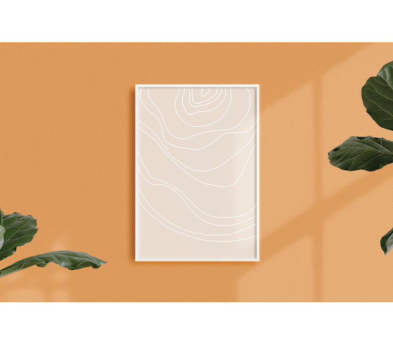 Linien Sandfarbe - Grafikposter