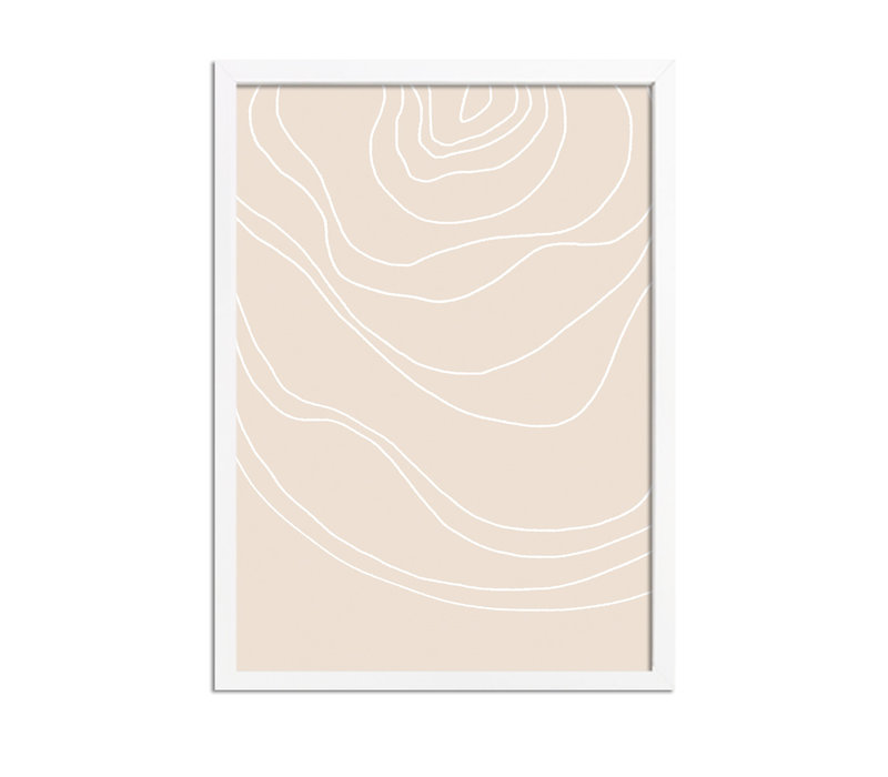 Linien Sandfarbe - Grafikposter