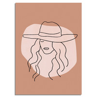 Frau mit Hut - Grafik-Poster