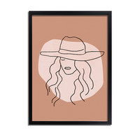 Frau mit Hut - Grafik-Poster