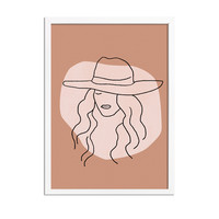 Frau mit Hut - Grafik-Poster