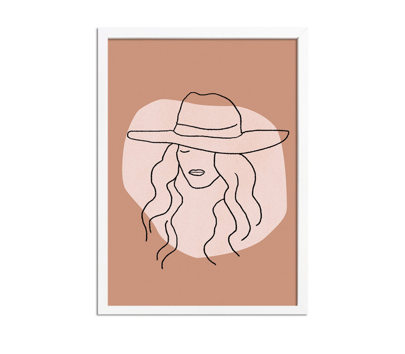 Frau mit Hut - Grafik-Poster