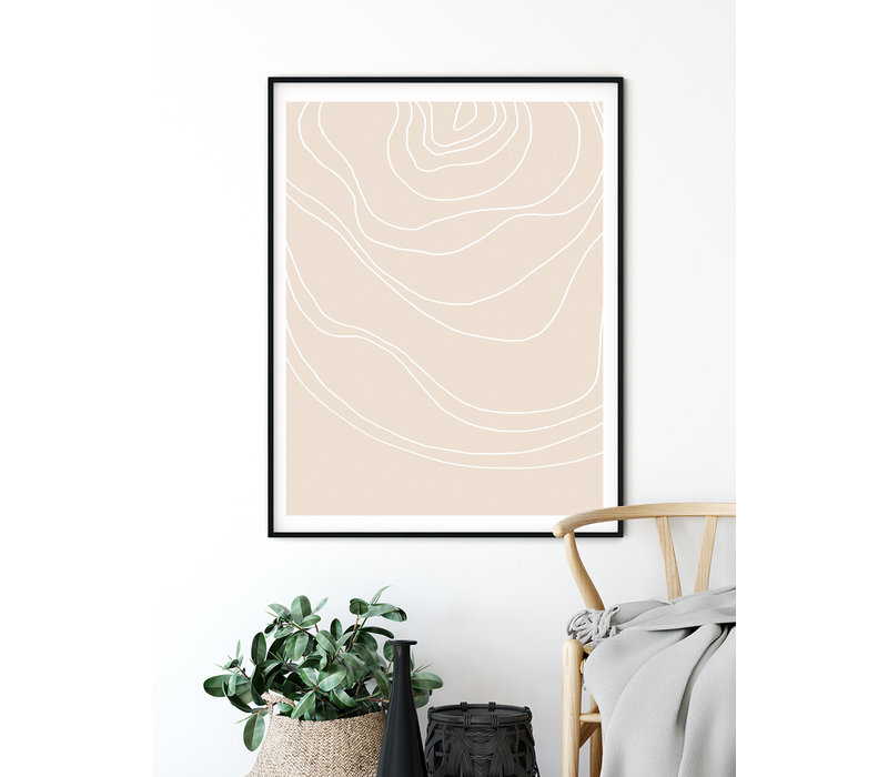 Linien Sandfarbe - Grafikposter