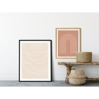 Linien Sandfarbe - Grafikposter