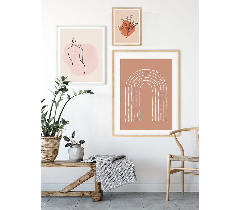 Linien Regenbogen - Grafikposter