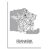 DesignClaud Frankrijk Stadtplan-poster
