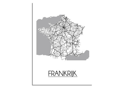 DesignClaud Frankrijk Stadtplan-poster