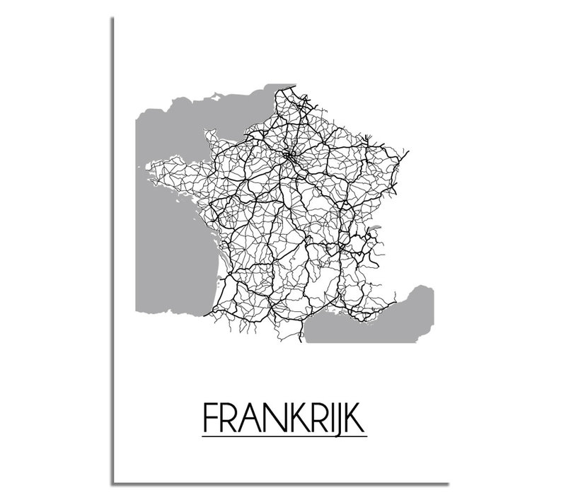 Frankrijk Plattegrond poster