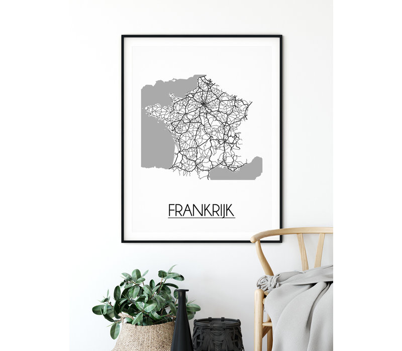 Frankrijk Stadtplan-poster