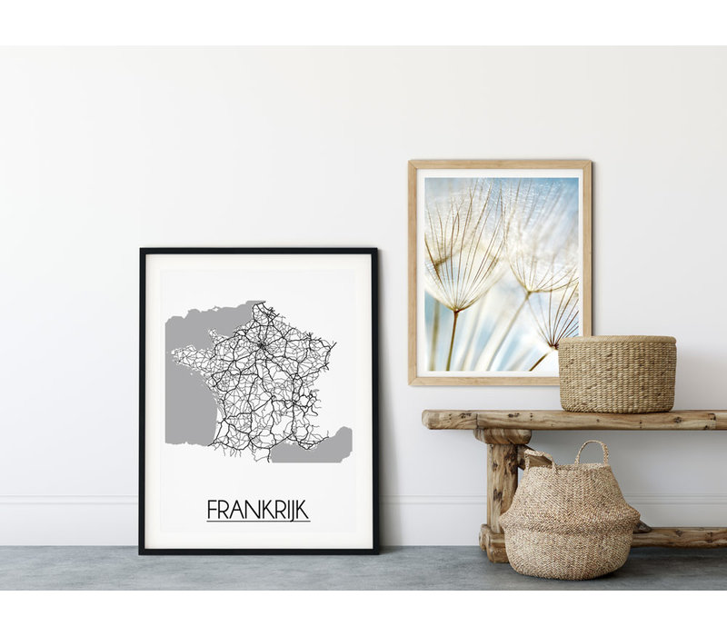 Frankrijk Stadtplan-poster