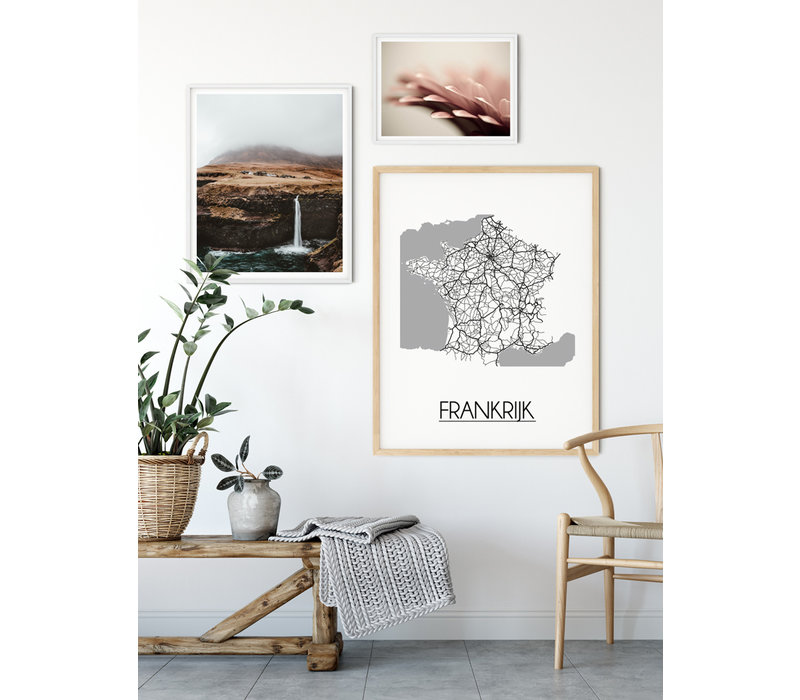 Frankrijk Stadtplan-poster