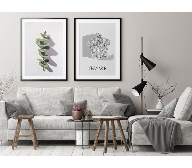 Frankrijk Stadtplan-poster