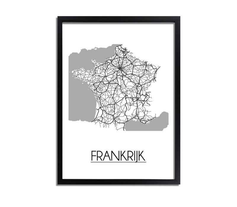 Frankrijk Plattegrond poster