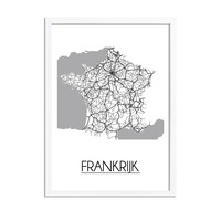 Frankrijk Stadtplan-poster