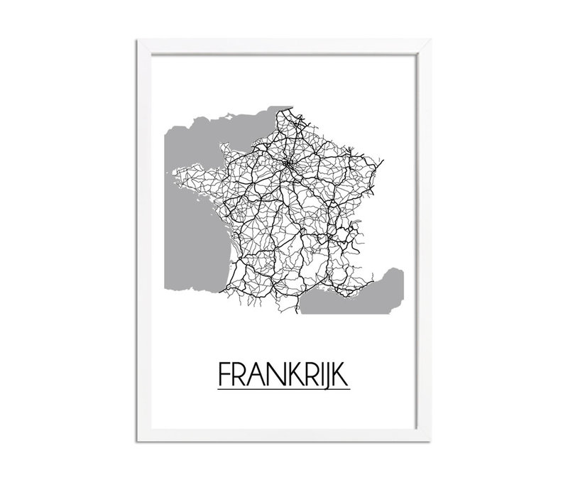 Frankrijk Stadtplan-poster