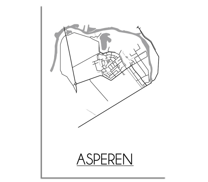 Asperen Stadtplan-poster