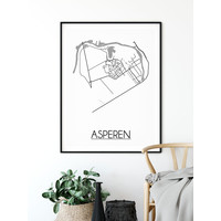Asperen Stadtplan-poster