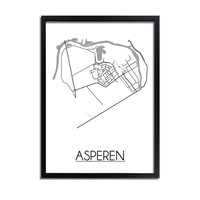 Asperen Stadtplan-poster