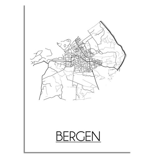 Bergen Plattegrond poster 