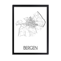 Bergen Plattegrond poster