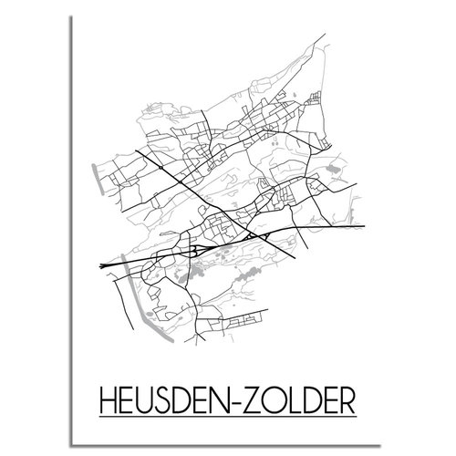 Heusden-Zolder Plattegrond poster 