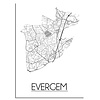DesignClaud Evergem Stadtplan-poster