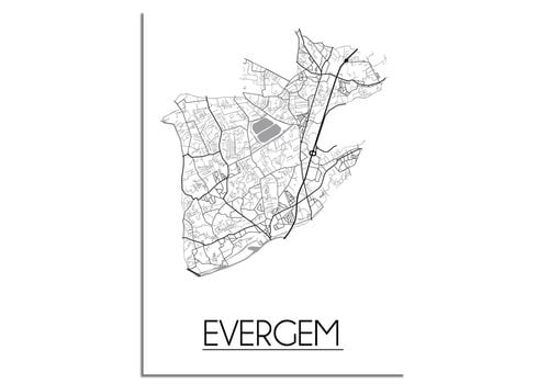 DesignClaud Evergem Stadtplan-poster