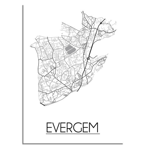 Evergem Plattegrond poster 