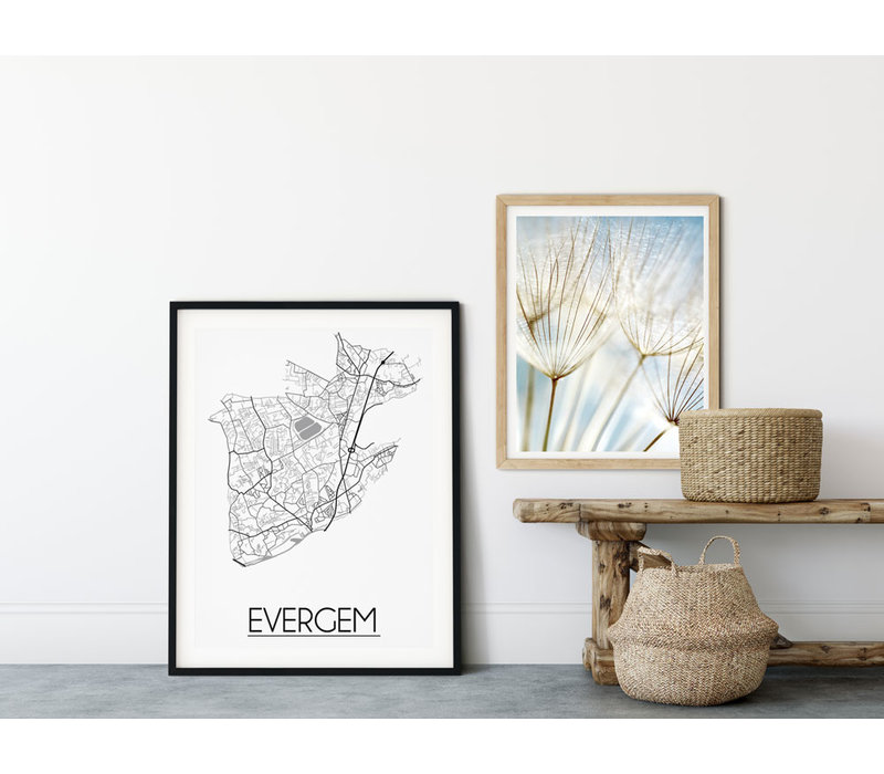 Evergem Stadtplan-poster
