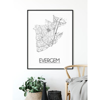 Evergem Stadtplan-poster