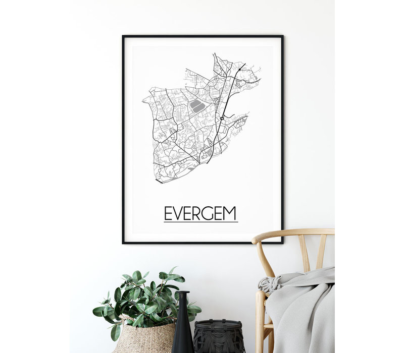 Evergem Stadtplan-poster
