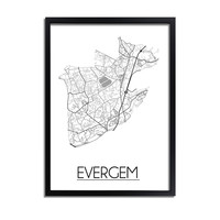 Evergem Stadtplan-poster