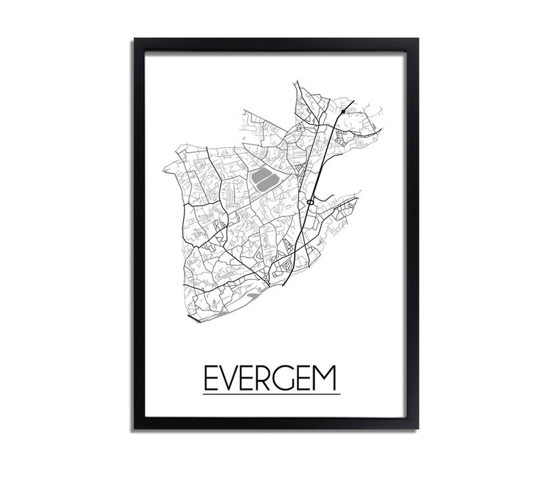 Evergem Stadtplan-poster