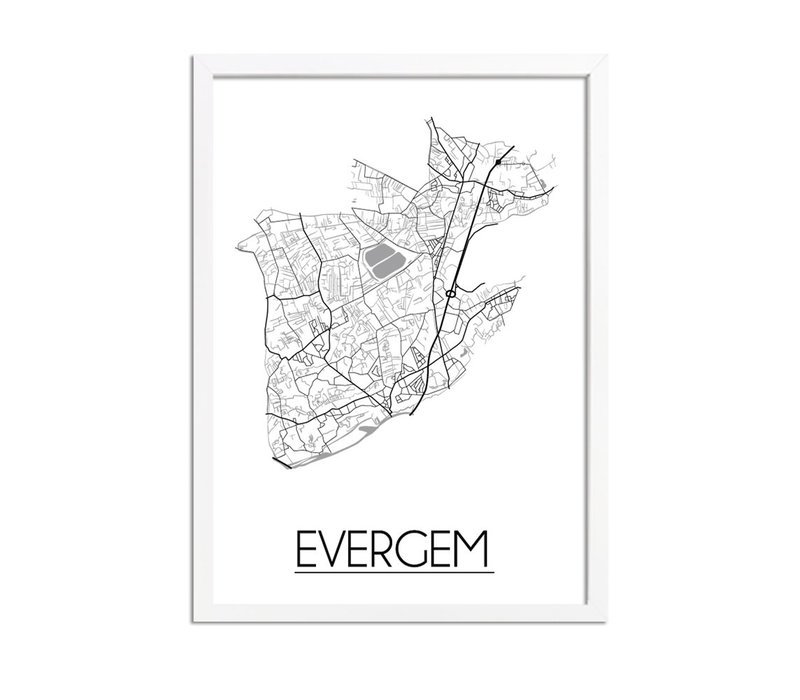 Evergem Stadtplan-poster
