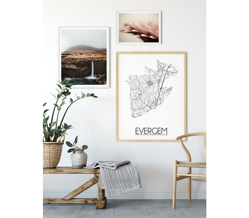 Evergem Stadtplan-poster