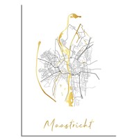 Maastricht Plattegrond Stadskaart poster met goudfolie bedrukking
