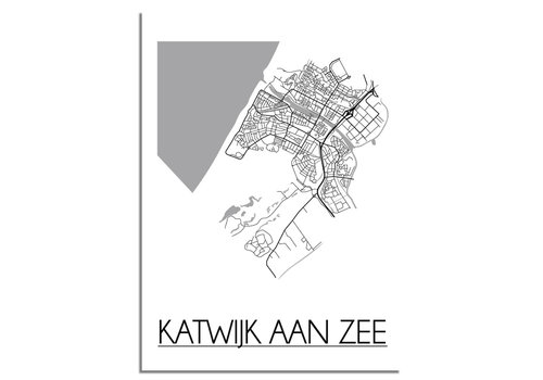 DesignClaud Katwijk aan Zee Stadtplan-poster