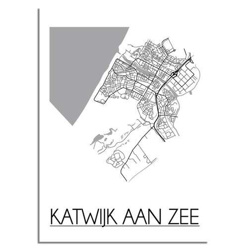 Katwijk aan Zee Plattegrond poster 