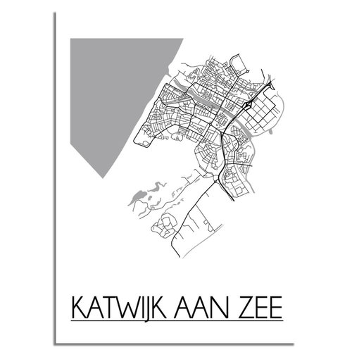 Katwijk aan Zee Stadtplan-poster 