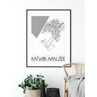 Katwijk aan Zee Stadtplan-poster