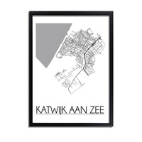 Katwijk aan Zee Stadtplan-poster